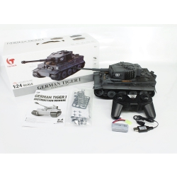 Czołg zdalnie sterowany IR/dźwięk 1:24 German Tiger 1 Late Painted Gray RTR 2.4Ghz - Heng Long 3841-11-L-G